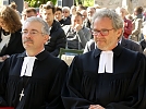 Vor Beginn des Gottesdienstes - Superintendent Andreas Schwarze und Pfarrer Klemens Müller (Foto: R. Englert)