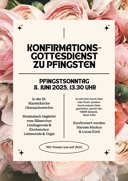 Plakat Pfingstsonntag (Foto: Wegner)