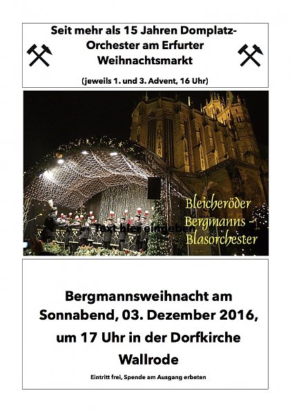 Plakat Bergmannsweihnacht in Wallrode (Foto: W. Fromm)